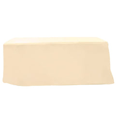 Fitted Polyester 96"x30" Rectangle Tablecloth Beige - Durable and Easy to Maintain Table Cover