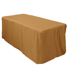 Fitted Polyester 72"x30" Rectangle Tablecloth Gold - Sleek and Durable for Events