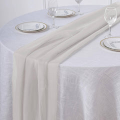 Chiffon 6ft Table Runner Beige - Flowy & Lightweight Table Decor