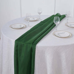 Chiffon 6ft Table Runner Hunter Emerald Green - Flowy & Lightweight Table Decor
