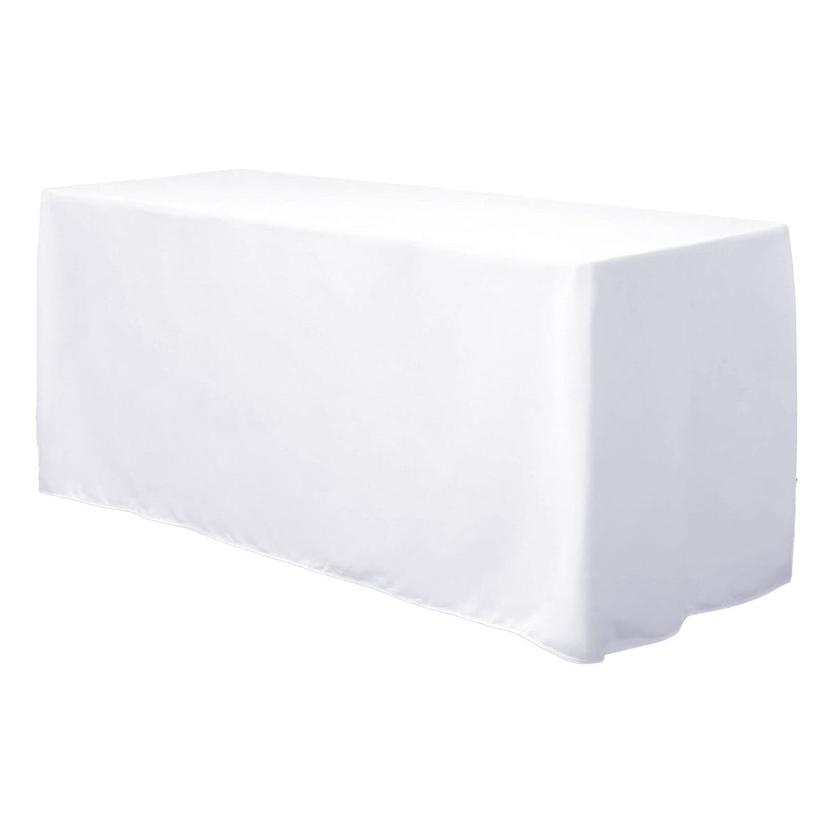 Fitted Polyester 48"x30" Rectangle Tablecloth White - Durable Table Cover for Everyday Use