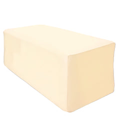 Fitted Polyester 72"x30" Rectangle Tablecloth Beige - Durable Table Cover