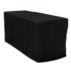 Fitted Polyester 72"x24"x42" Rectangle Tablecloth Black - Secure Fit for Elevated Tables