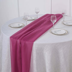 Chiffon 6ft Table Runner Fuchsia - Flowy & Lightweight Table Decor